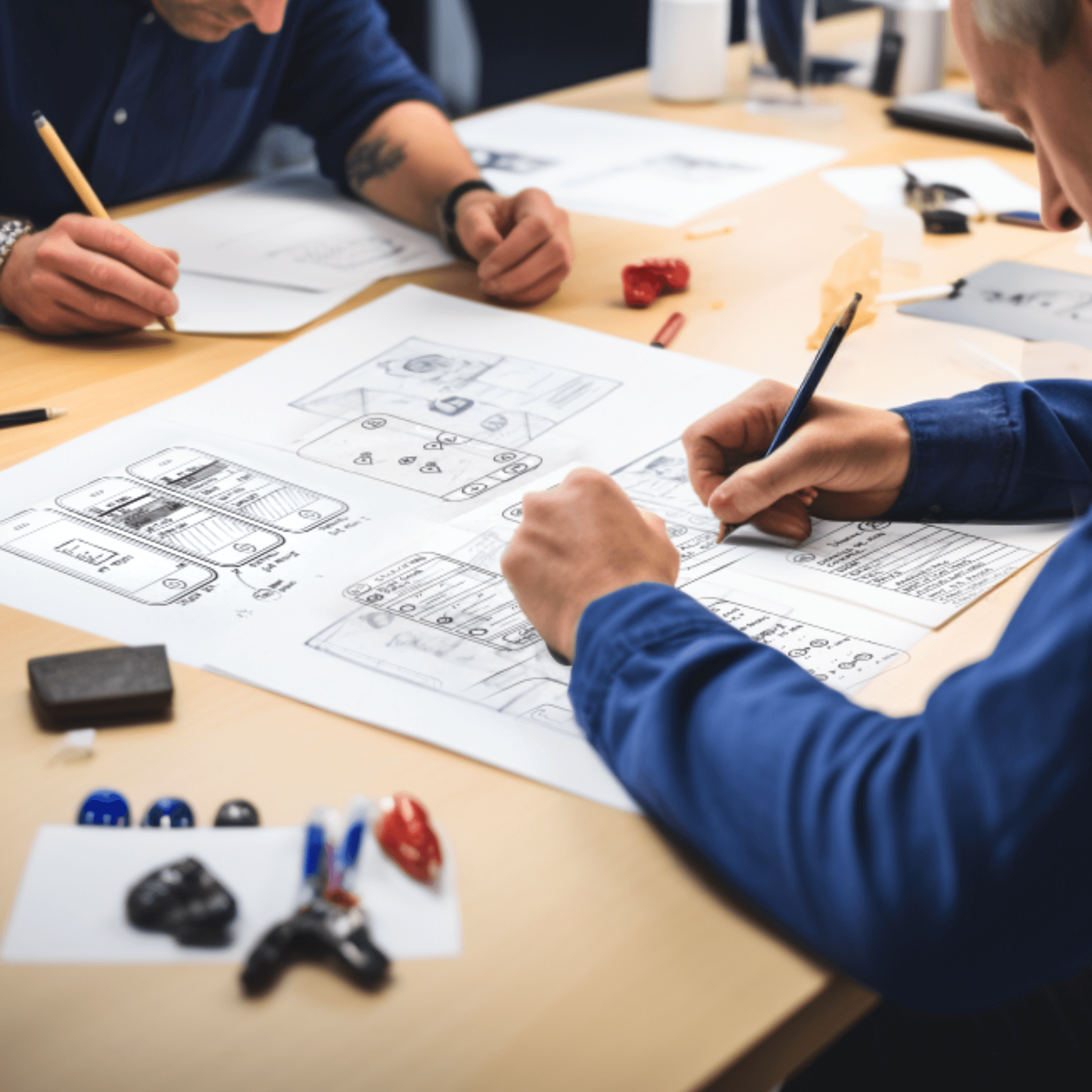 Hier beginnen wir mit der visuellen Gestaltung und Konzeption der Lösung. Wir entwickeln Entwurfsvorlagen und Designs, die die gewünschte Ästhetik und Benutzererfahrung widerspiegeln.