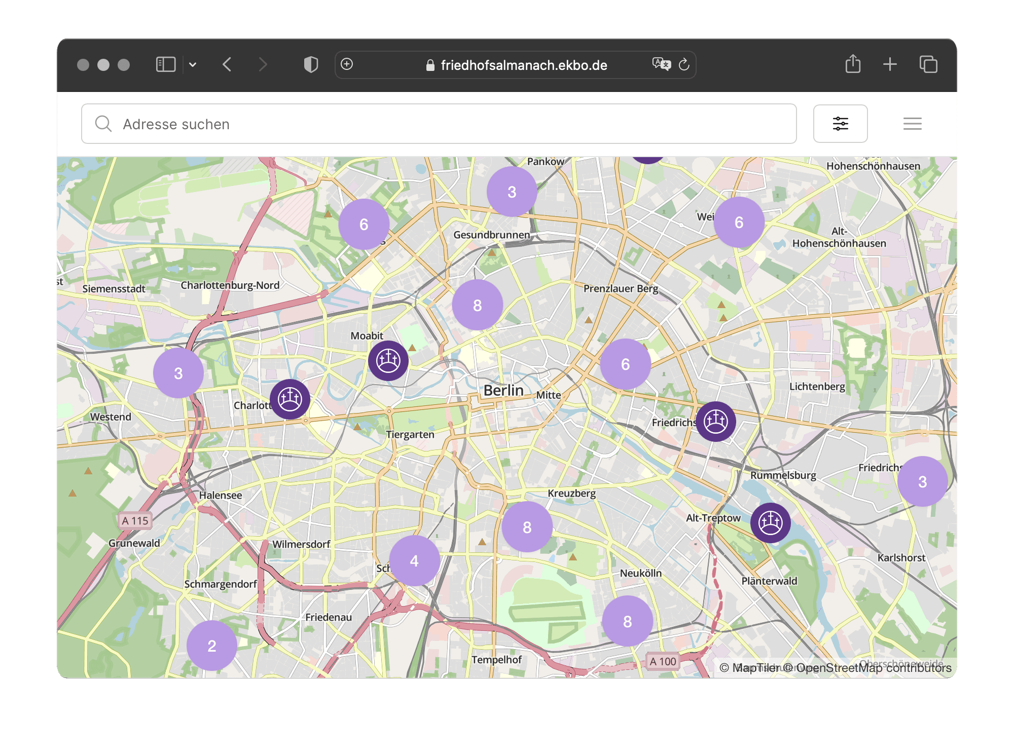 Cemetery Wayfinder hovered